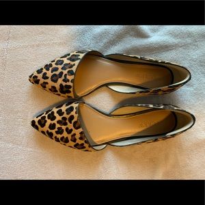 J.Crew Leopard Calf Hair d’Orsay Flats, size 9